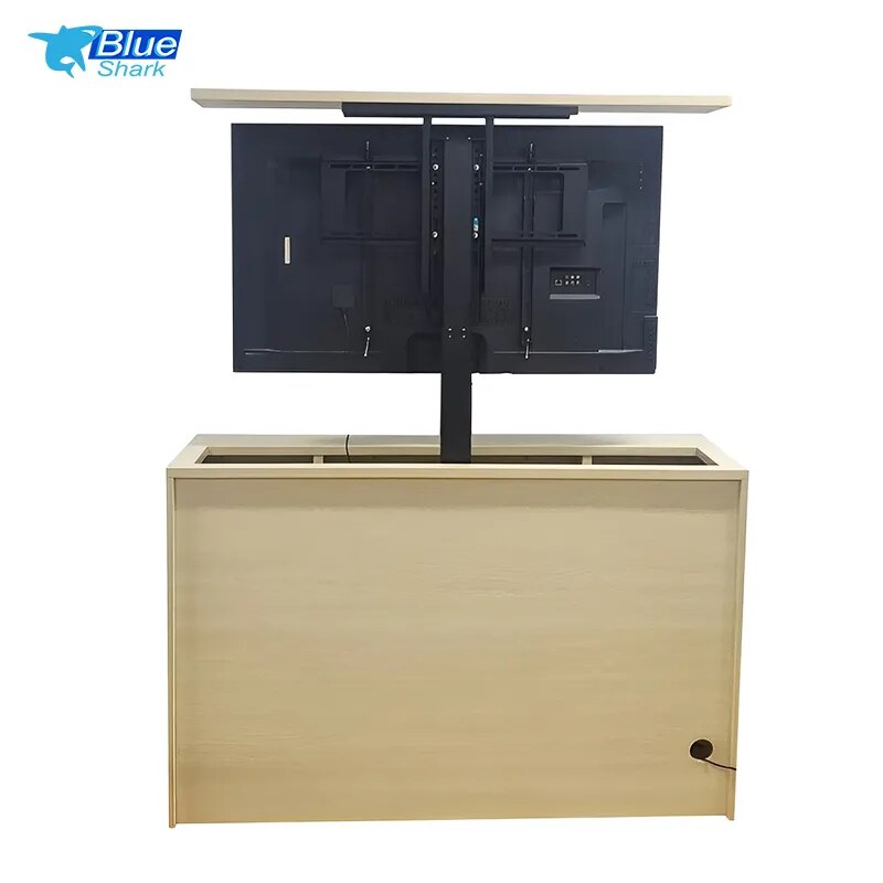 Motorized Hidden TV Cabinet Lift Electrically Height-Adjustable TV Bracket for Installation 32-70 Inches with Remote Control