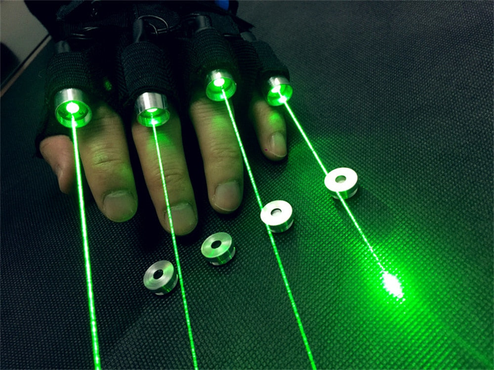 Green Laser Gloves Multi-line 4 Heads Beam Light Stage Performance Props For DJ Disco Music Festival Live Nightclub Club Show