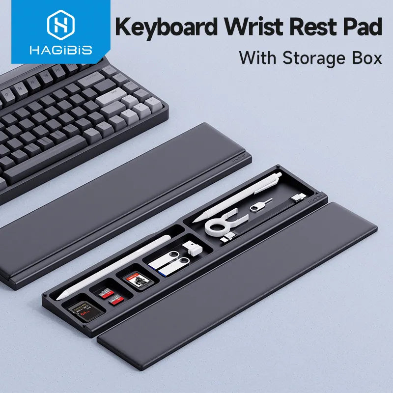 Keyboard Wrist Rest Pad Ergonomic Soft Memory Foam Support Desktop Storage Box Easy Typing Pain Relief for Office Home