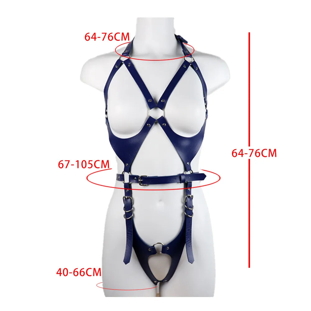 Sexy Full Body Harness Lingerie Belt Women Punk Leather Harness Bra Goth Accessories Chest Suspenders Clothing