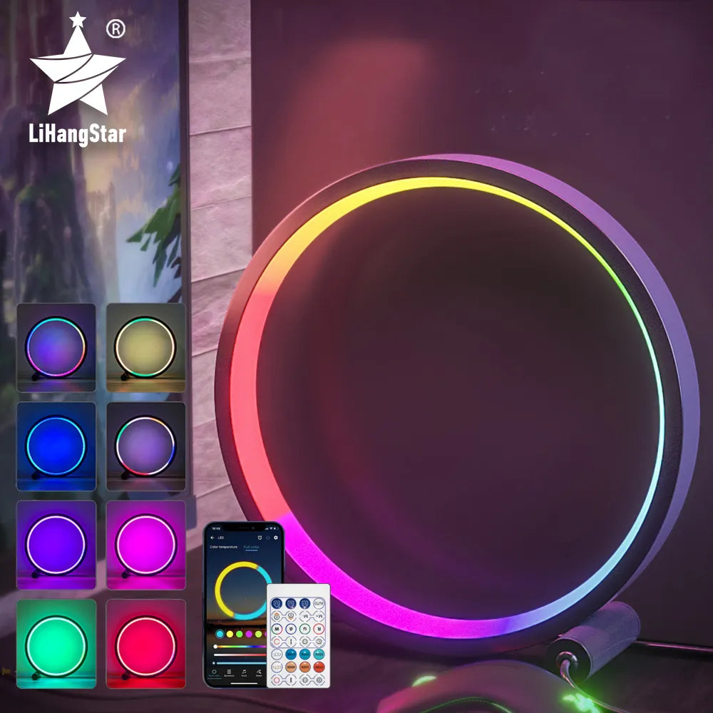 Luz LED nocturna inteligente RGB, lámpara de ambiente de escritorio, Control por aplicación Bluetooth, adecuada para decoración de cabecera de dormitorio y sala de juegos