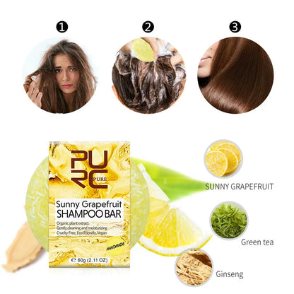 Champú para el cabello orgánico Natural, jabón sin silicona, lavanda, champú para el cabello, barra hecha a mano, jabón nutritivo para reparar el cuidado del cabello dañado