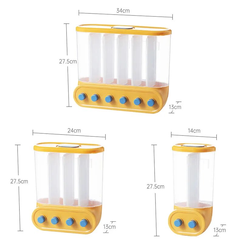 MOZHOU Caja para almacenar Granos Dispensador Contenedor de arroz para el hogar Cubo Compartimiento de Prensa montado en la Pared Colección de Alimentos de Cocina