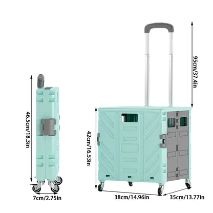 Portable Home Use Grocery Shopping Cart Express Cart Foldable Shopping Cart Pull Rod Driver Pull Cart Small Trolley Picnic