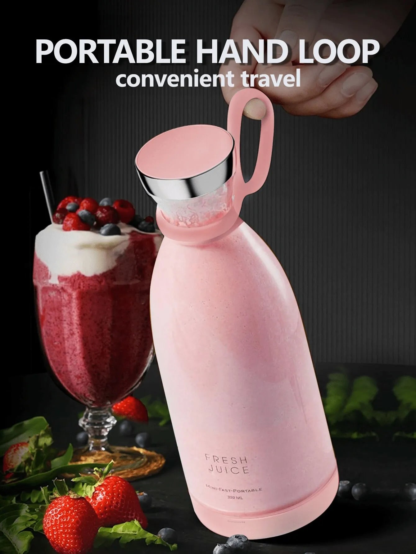 Reup Tragbarer Mixer, 350 ml, tragbarer Mini-Mixer, Smoothies, 1400 mAh, frischer Saft, elektrischer Reisemixer, für die Küche