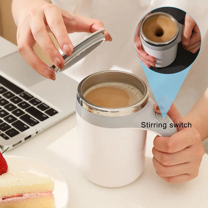 Lazy Smart Mixer Stainless Steel New Mark Cup Magnetic Rotating Blender Auto Stirring Cup Coffee Milk Mixing Cup Warmer Bottle