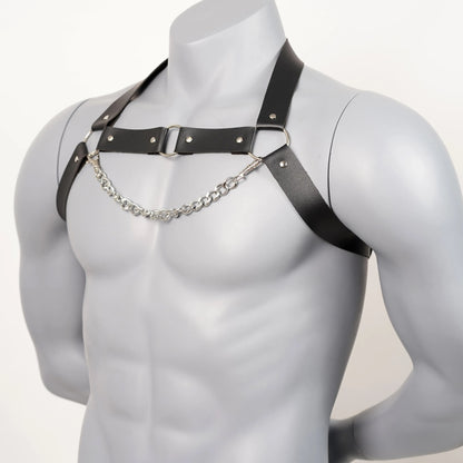 Men Sexual Chest Leather Harness Belts Adjustable  Body Harness Strap Rave  Clothing for Adult