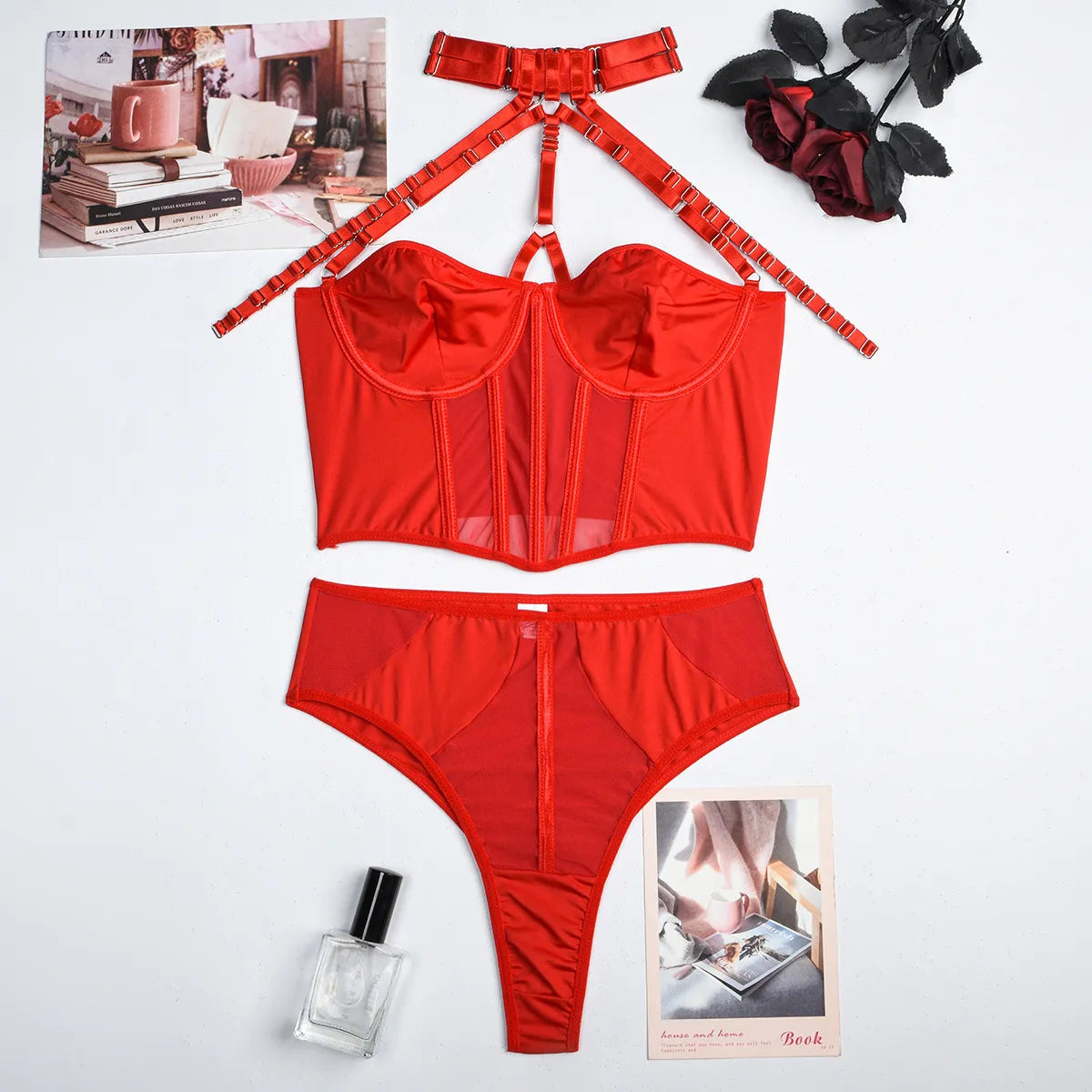 Sinnliches Dessous-BH-Ausgefallenes Unterwäsche-Set für Damen, 2-teilig, feenhafte, intime, klassische Damen-Sets