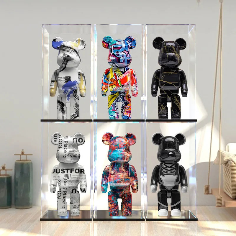 Figuras de osos violentos de Graffiti, miniaturas de Bearbrick, estatua y escultura de muñeco de oso, librería para sala de estar, dormitorio, decoración del hogar