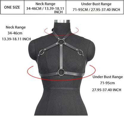 Frau Sexy Harness Gürtel Leder Dessous Brust Harness Korsett Dessous Gothic Hosenträger für Frauen Kleidung