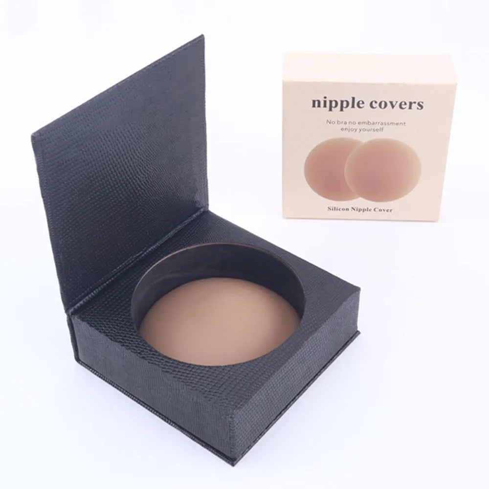 Nippies Cubierta para pezones - Pastillas adhesivas de silicona para pezones - Cubiertas para pezones pastosas reutilizables para mujeres con caja de viaje