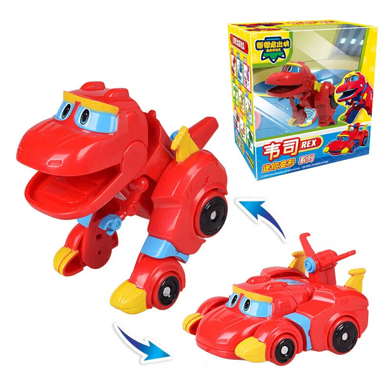 Neueste Min Gogo Dino ABS Verformung Auto/Flugzeug Action-figuren REX/PING/VIKI/TOMO Transformation Dinosaurier spielzeug für Kinder Geschenk