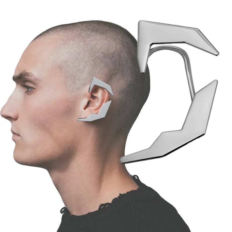 Cyberpunk-Ohrclip, futuristischer mechanischer Metall-Ohrhaken, Hip Hop, Unisex, ohne Piercing, Ohrringe, Schmuck, Geschenke, Accessoires