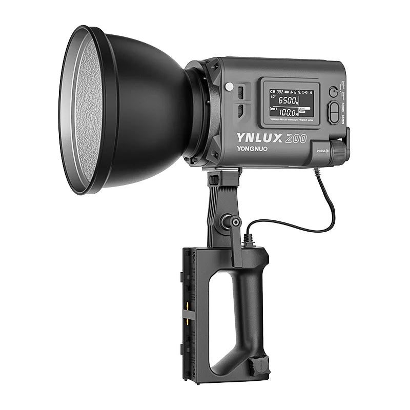 YONGNUO LUX200 YNLUX200 200W 2700K-6500K Bowens Mount Handheld Outdoor LED Light with Handle Power Adapter