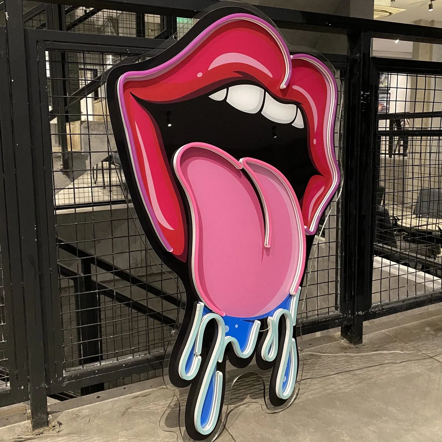 Lippen mit Zunge Neon Schild, Rock and Roll Neon Schild, Lippen mit Zunge Led Schild, Lippen Lichtschild, Neon Schild Schlafzimmer trendy, Moder