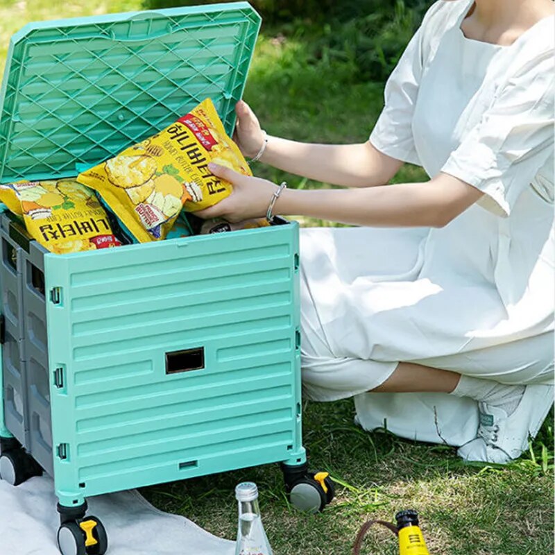 Tragbarer Lebensmittel-Einkaufswagen für den Heimgebrauch, Treppensteigen-Express-Wagen, faltbarer Einkaufs-Zugstangen-Fahrer, Zugwagen, Trolley, Picknick