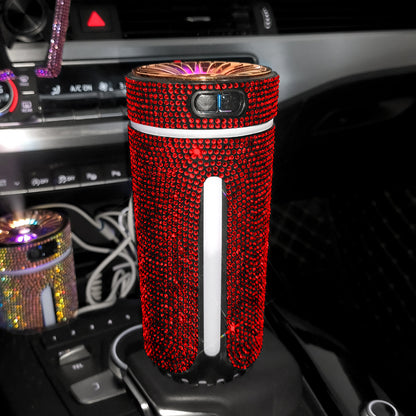 Luxus Diamant Auto Luftbefeuchter LED Licht Auto Diffusor Auto Luftreiniger Aromatherapie Diffusor Lufterfrischer Auto Zubehör Für Frau