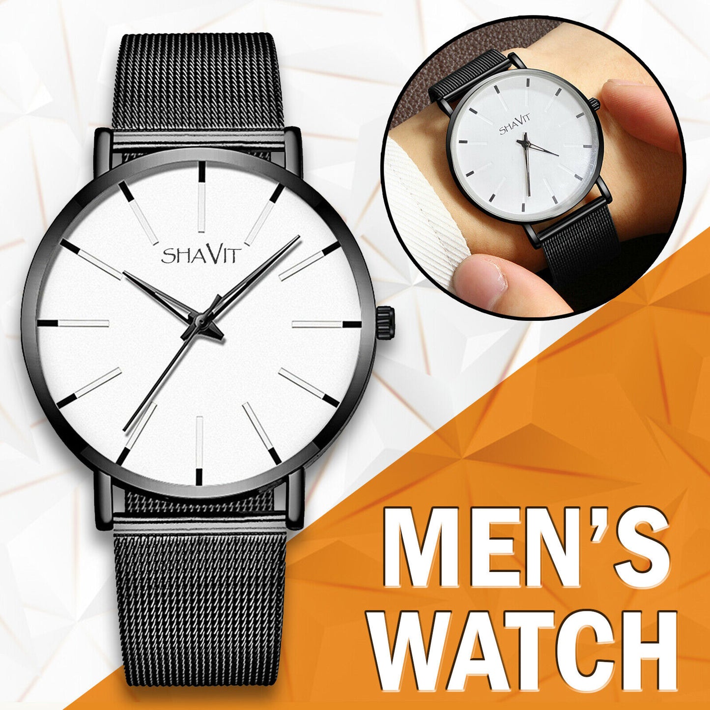 Reloj impermeable para hombre, relojes de pulsera clásicos de cuarzo de acero inoxidable y lujo