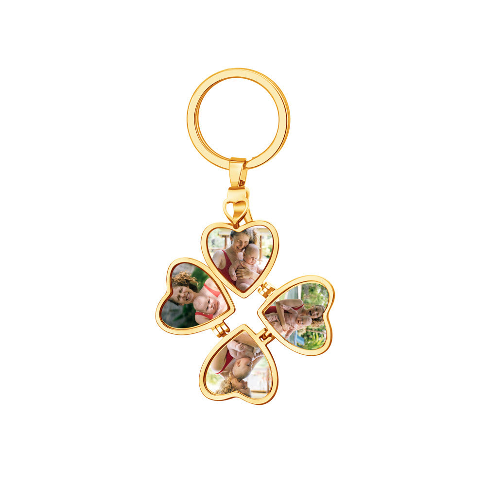 Colgante tridimensional de joyería plegable con forma de corazón de melocotón