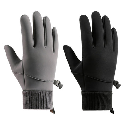 Men's Outdoor Windproof Cycling Warm Velvet Padded Thickened Gloves