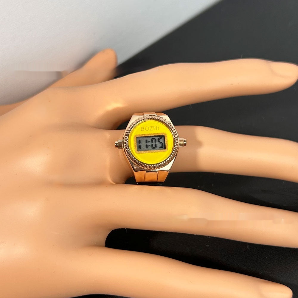 Reloj electrónico de moda para mujer Mini reloj con anillo