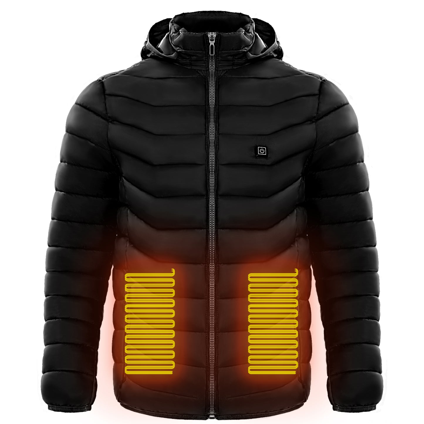 Chaqueta acolchada con calefacción para hombre, abrigo con calefacción eléctrica, capucha aislada, cortavientos, 9 zonas de calor