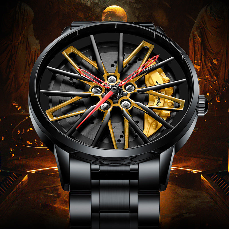 Reloj De Rueda Giratoria Hueco Tridimensional