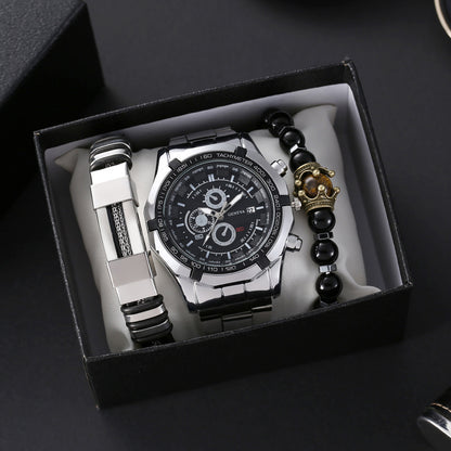 Men's Steel Belt Fashion Watch Set