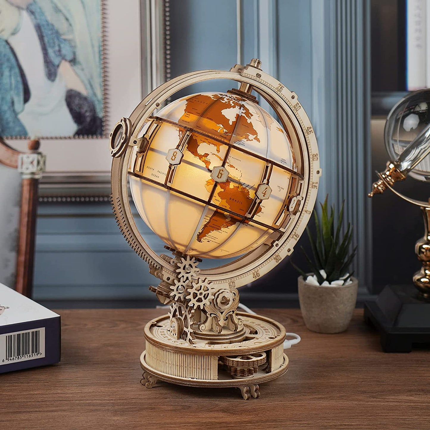 Rokr Luminous Globe 3D Holz Heißer Verkauf 180PCS Modell Baustein Kits Spielzeug