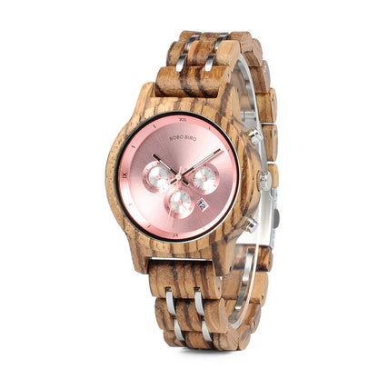 Reloj casual de negocios de moda de grano de madera para hombres