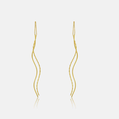 Pendientes largos con borlas de estilo simple a la moda para mujer