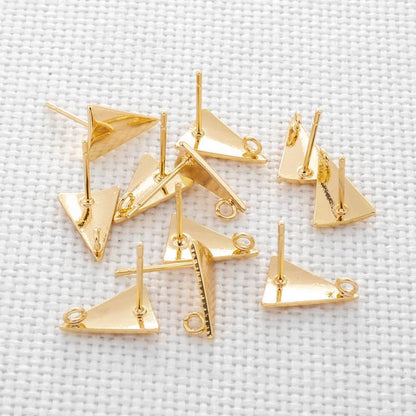 Gold Color Protection 8 12mm Triangle Earrings With Rings