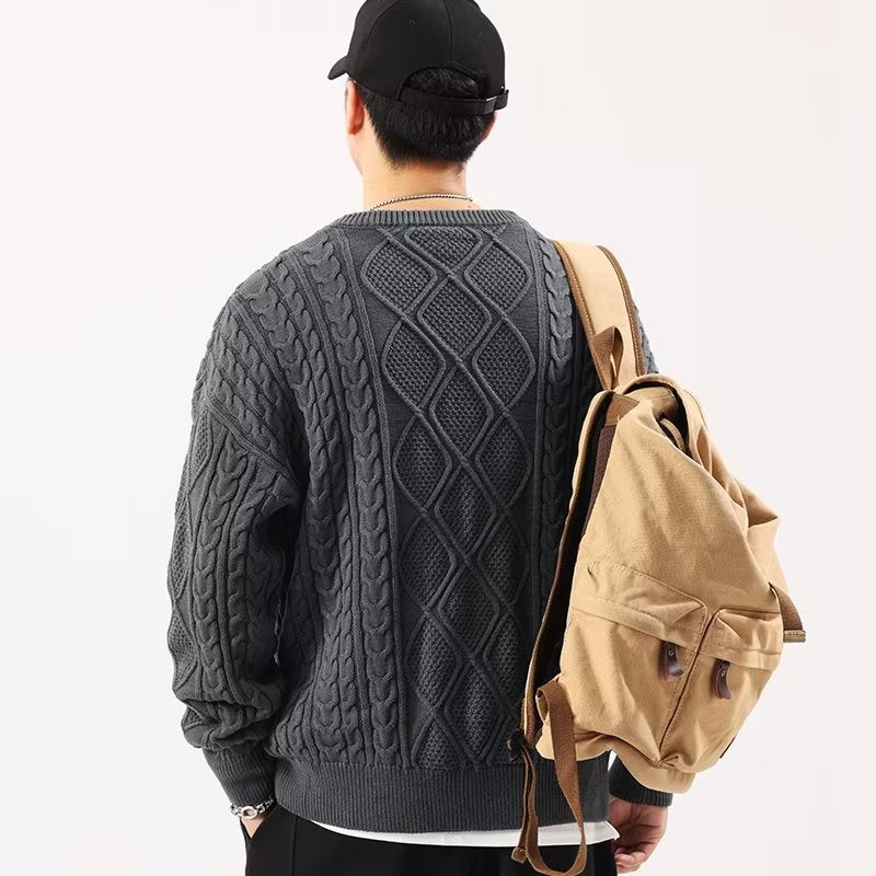 Round Neck Sweater Men's Loose Sweater