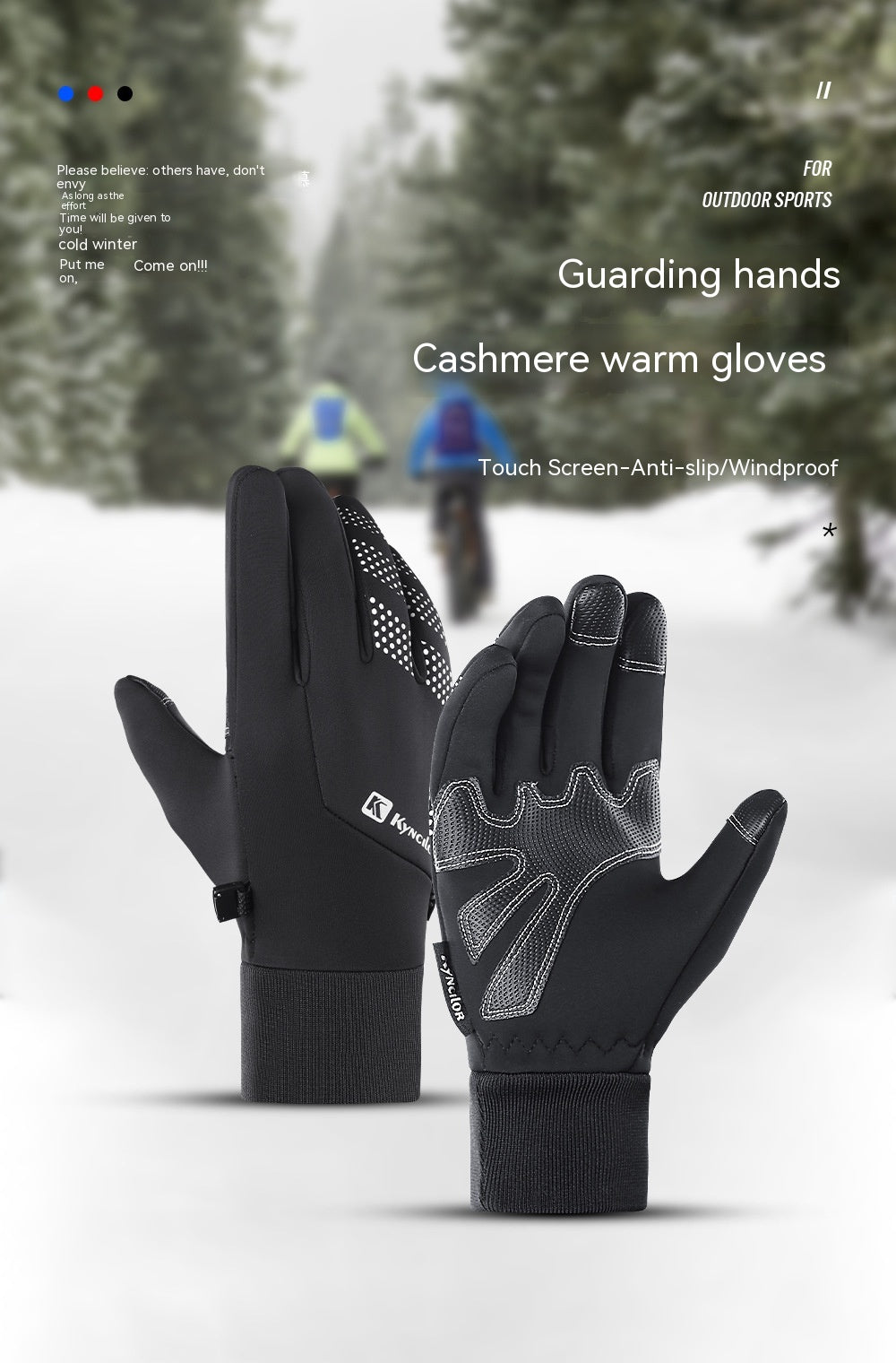 Guantes de montar cálidos para hombre, otoño e invierno, al aire libre, pantalla táctil, a prueba de viento