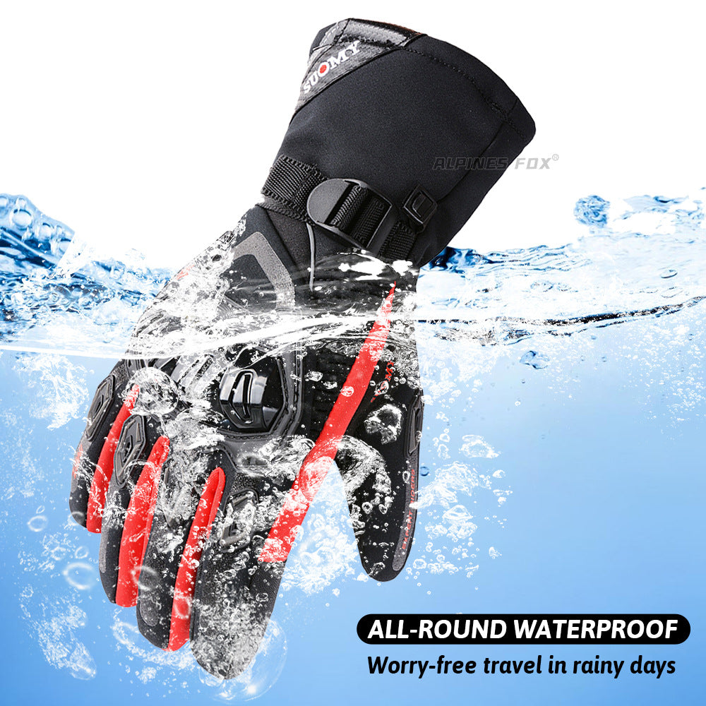 Winter Motorrad Reiten Touchscreen wasserdicht warm Elektroauto lange winddichte Handschuhe