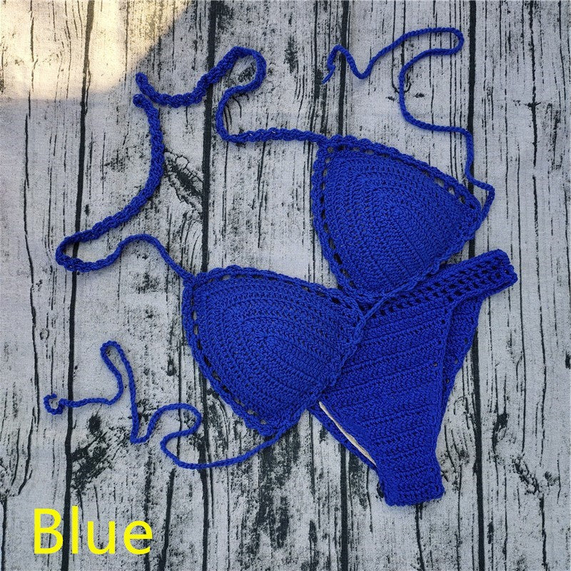 Handmade Crochet Bikini Sets Push-Up Pads Swimsuits