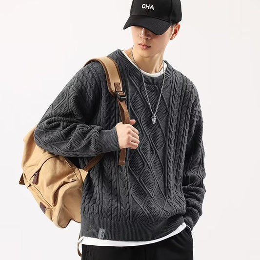 Round Neck Sweater Men's Loose Sweater