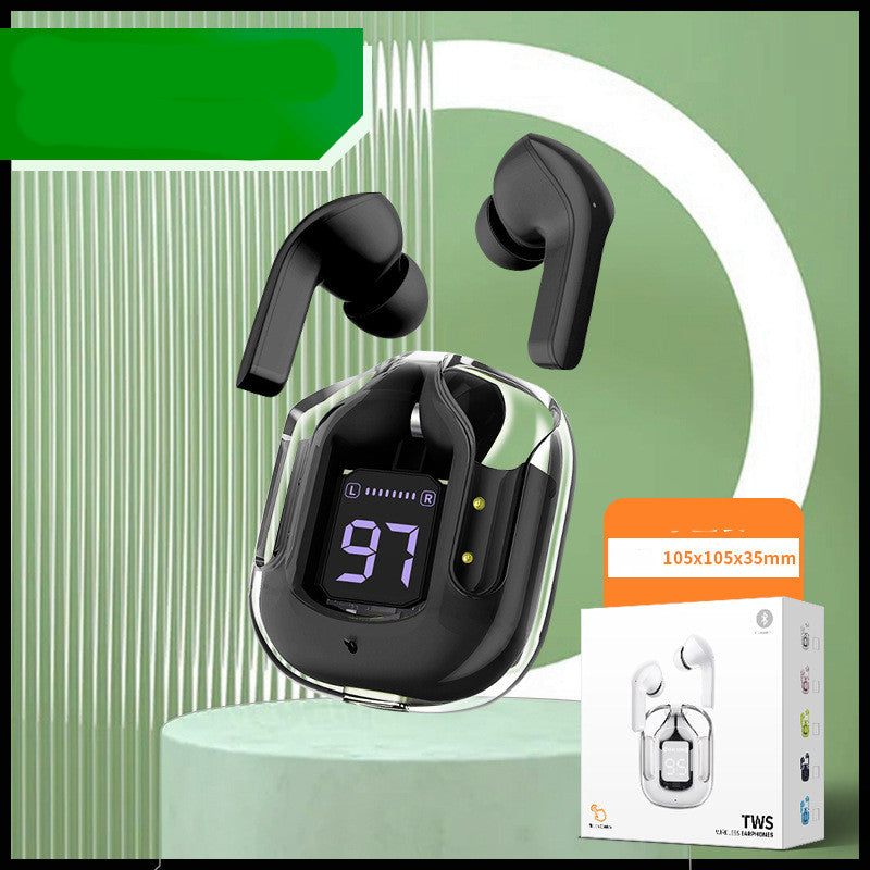 Neues transparentes Mini-Bluetooth-Headset mit digitaler Anzeige, ENC-Rauschunterdrückung, echte kabellose Sportmusik