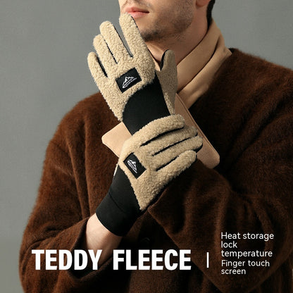 Teddy Velvet Insulated Gloves For Outdoor Use