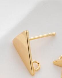 Gold Color Protection 8 12mm Triangle Earrings With Rings