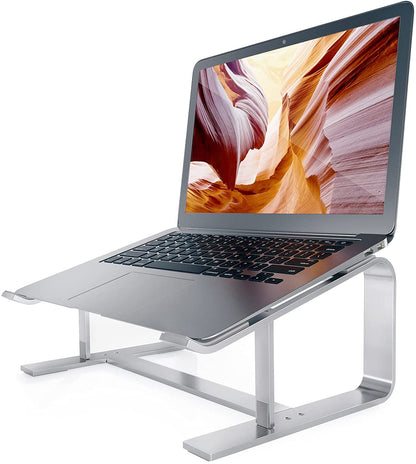 Laptop-Ständer, Computer-Ständer für Laptop, Aluminium-Laptop-Riser, ergonomischer Laptop-Halter, kompatibel mit MacBook Air Pro, Dell XPS, mehr 10–17 Zoll Laptops, Work from Home-Sliver Amazon Banned