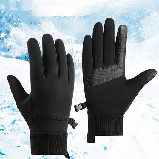 Guantes gruesos acolchados de terciopelo cálido para ciclismo a prueba de viento al aire libre para hombres