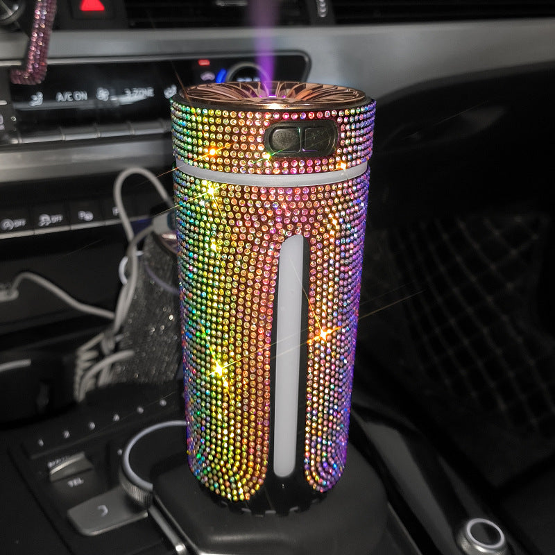 Luxus Diamant Auto Luftbefeuchter LED Licht Auto Diffusor Auto Luftreiniger Aromatherapie Diffusor Lufterfrischer Auto Zubehör Für Frau