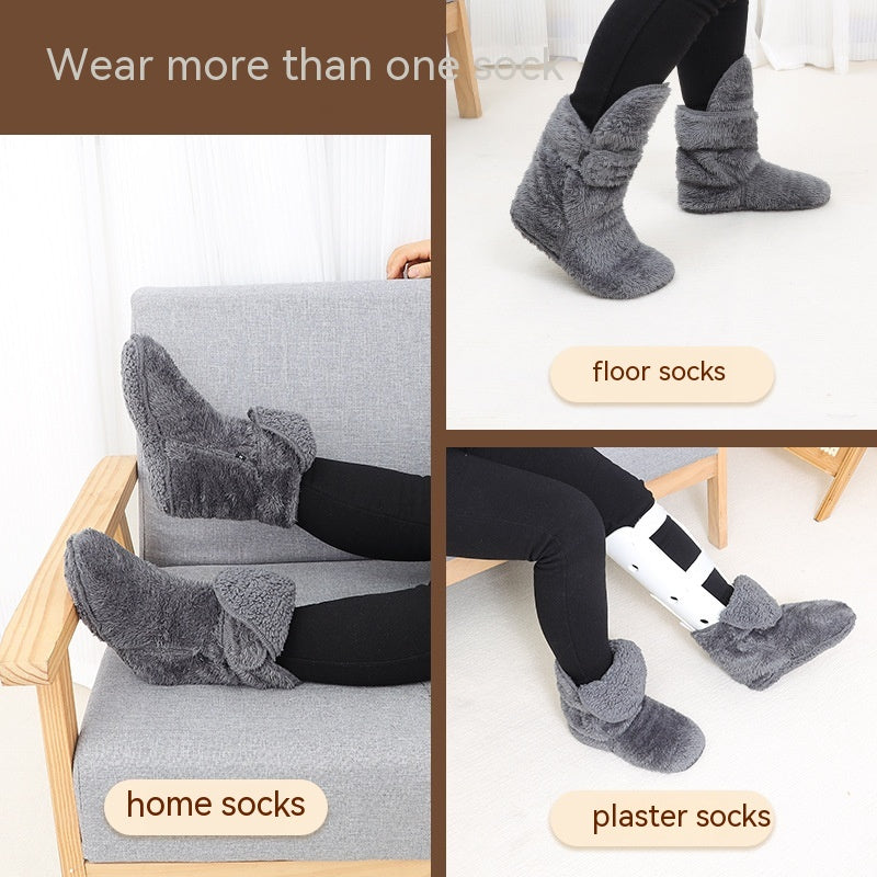 Men's And Women's Fracture Plaster Warm Floor Socks