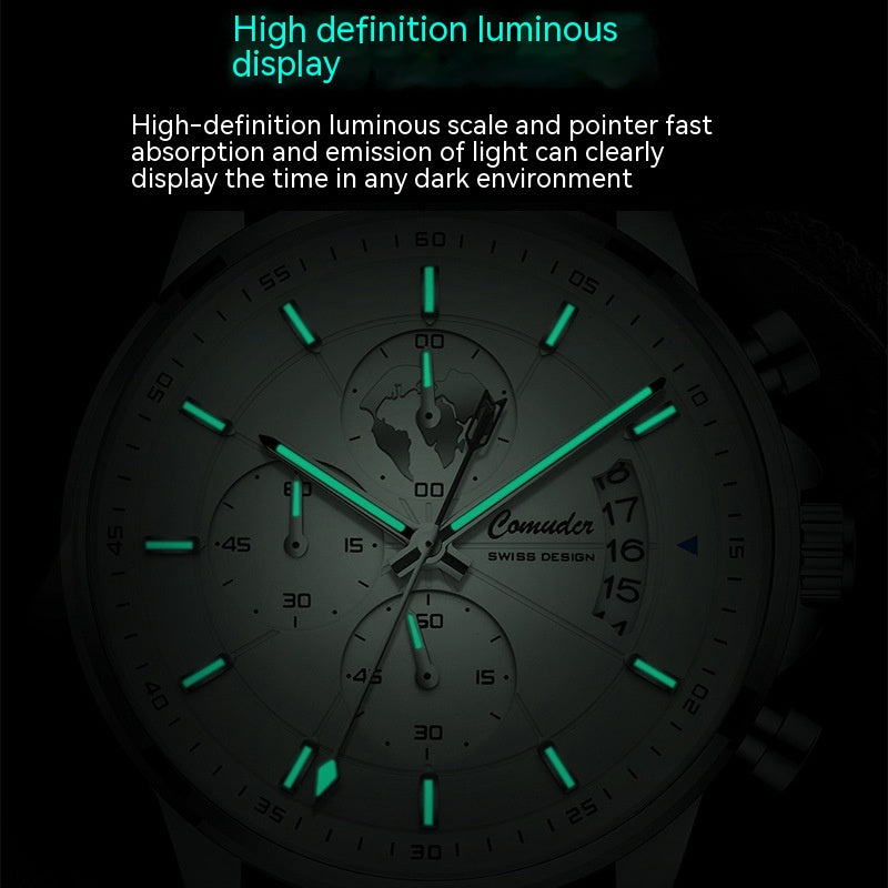 Reloj con calendario luminoso impermeable completamente automático