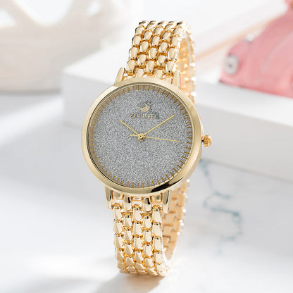 Wind Summer New Fashion Simple Full Diamond Reloj de cuarzo con esfera pequeña para mujer