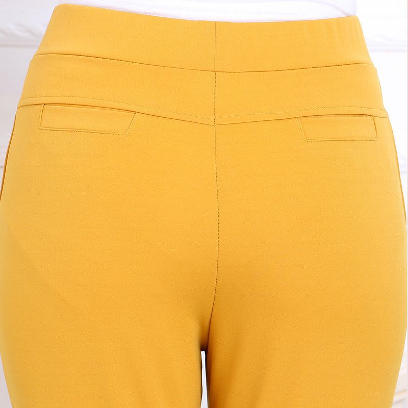 Women's Solid Color High-waist Casual Pants