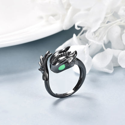 Ring aus Sterlingsilber mit schwarzem Drachen, Schmuck, Geschenke für Männer und Frauen