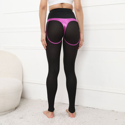 Damen-Yogahose mit Hip-Lift-Mesh-Sportnähten