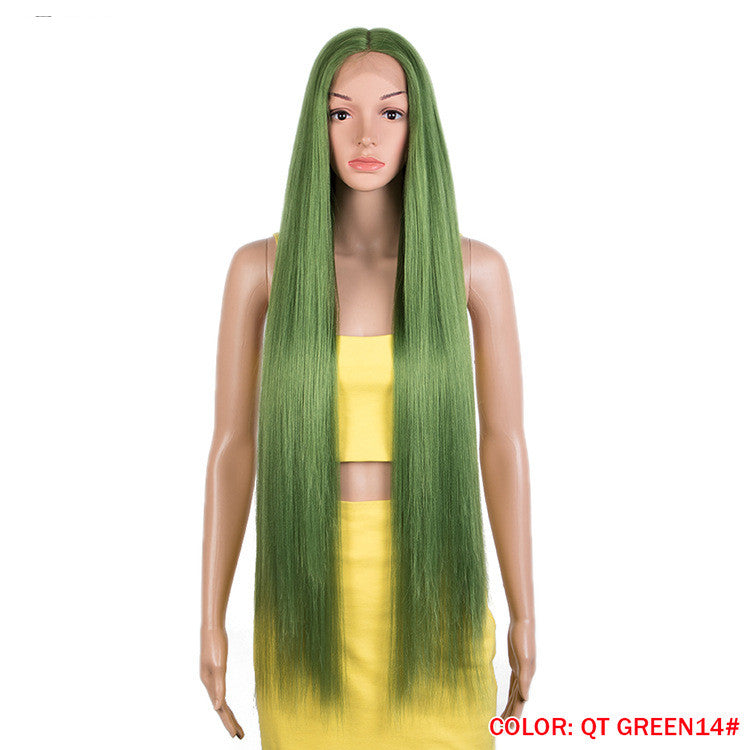 Long Straight Hair Synthetic Fiber Headgear